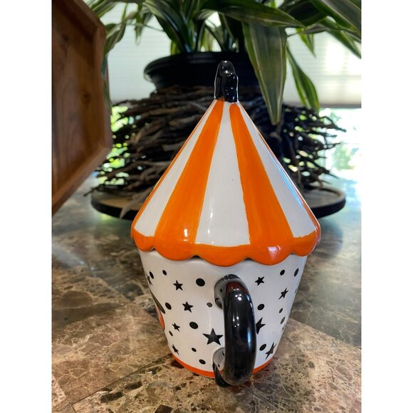 New Johanna Parker Carnival Cottage Halloween Coffee Tea Cup w/ Topper - Picture 3 of 7